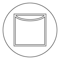asciugatura verticale su appendiabiti simboli per la cura concetto di lavaggio icona del segno di lavanderia in cerchio contorno rotondo colore nero illustrazione vettoriale immagine in stile piatto