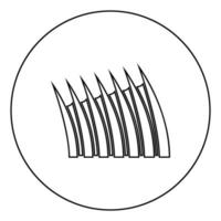 icona della pinna dorsale nitida in cerchio rotondo profilo colore nero illustrazione vettoriale immagine in stile piatto