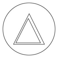 simbolo delta greco lettera maiuscola carattere maiuscolo icona in cerchio contorno rotondo colore nero illustrazione vettoriale immagine in stile piatto