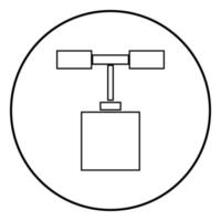 icona del detonatore colore nero in cerchio rotondo vettore