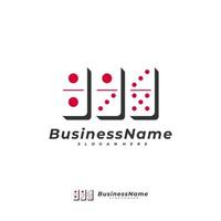 modello vettoriale del logo della carta domino, concetti di design del logo domino creativo