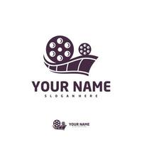 modello vettoriale del logo del cinema, concetti di design del logo del cinema della striscia di pellicola creativa