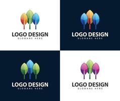 design moderno del logo a foglia