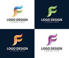 design moderno astratto del logo della lettera f vettore