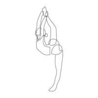 disegno a linea continua dell'illustrazione della salute vettoriale del concetto di yoga fitness di una donna. è la giornata internazionale dello yoga.