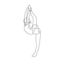 disegno a linea continua dell'illustrazione della salute vettoriale del concetto di yoga fitness di una donna. è la giornata internazionale dello yoga.
