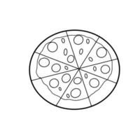 doodle linea organica disegnata a mano di pizza fast food vettore