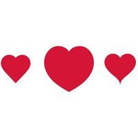 design a cuore rosso, icona piatta, cuore romantico per San Valentino, illustrazione vettoriale