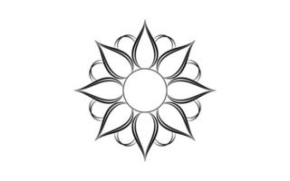 vettore icona fiore isolato su sfondo bianco, illustrazione icona fiore disegnata a mano, modello logo floreale, simbolo icona naturale