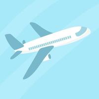 un aereo passeggeri vola nel cielo blu vettore