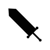 icona della spada in bianco e nero. elemento di design silhouette su sfondo bianco isolato vettore