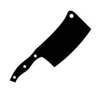 icona in bianco e nero del coltello da macelleria. elemento di design silhouette su sfondo bianco isolato vettore