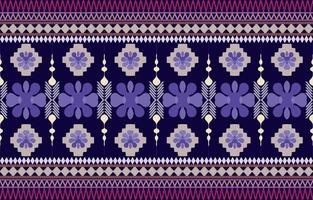 tessuto colorato a fiori, motivo etnico geometrico nel tradizionale design di sfondo orientale per moquette, carta da parati, abbigliamento, avvolgimento, batik, stile ricamo illustrazione vettoriale. vettore