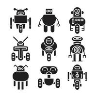 icone del robot dei cartoni animati vettore