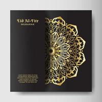 eid al-fitr con sfondo mandala. design per la tua data, cartolina, banner, logo. vettore