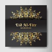 eid al-fitr con sfondo mandala. design per la tua data, cartolina, banner, logo. vettore