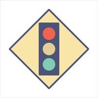 icona del semaforo avanti. segnale di avvertimento su sfondo giallo. illustrazione vettoriale