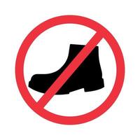 segno proibito agli uomini. non per uomini, simbolo stop. icona di scarpe da uomo. segnale di divieto rosso. illustrazione vettoriale