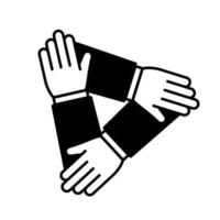 icona della linea di squadra mani insieme. concetto di partnership commerciale. illustrazione vettoriale