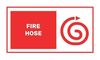 segno informativo manichetta antincendio. etichetta di sicurezza. Illustrazione vettoriale su sfondo bianco