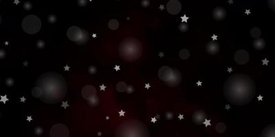 sfondo vettoriale rosso scuro con cerchi, stelle.