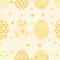 le uova di Pasqua ripetono il disegno del modello. sfondo disegnato a mano. modello vacanze per carta da imballaggio o tessuto. vettore