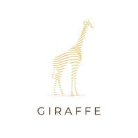 logo astratto illustrazione linea gialla che forma una giraffa vettore