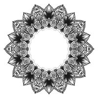 mandala di fiori tondi. ornamento orientale decorativo. bordo rotondo della cornice. motivo circolare per mehndi, tatuaggio, logo. illustrazione vettoriale. vettore