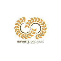 design del logo biologico infinito per l'agricoltura vettore