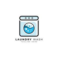 design del logo del lavaggio della lavanderia per i servizi di pulizia e lavanderia vettore