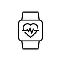 orologio intelligente con icona del vettore della frequenza cardiaca