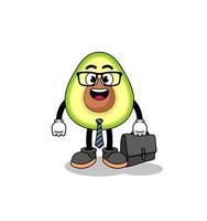 mascotte di avocado come uomo d'affari vettore