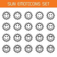 illustrazione della linea di emoticon del sole felice vettore