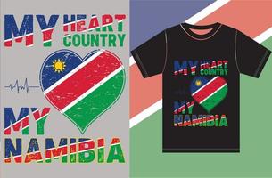 il mio cuore, il mio paese, la mia namibia. tipografia disegno vettoriale