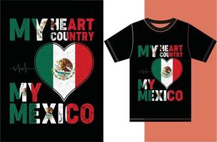 il mio cuore, il mio paese, il mio Messico. tipografia disegno vettoriale