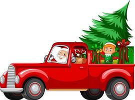 consegna regalo di natale su camion rosso vettore