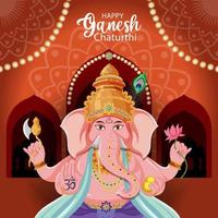 poster di felice ganesh chaturthi vettore