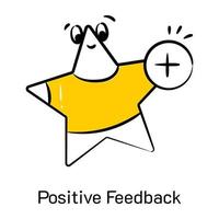 un'accattivante icona disegnata a mano di feedback positivo vettore