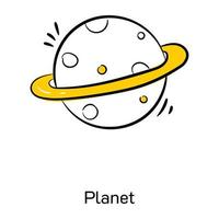 un'icona doodle ben progettata del pianeta vettore