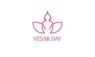 buon giorno vesak o design del logo buddha purnima vettore