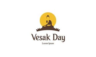 buon giorno vesak o design del logo buddha purnima vettore