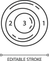 icona lineare del grafico esistenziale. schematico per le espressioni logiche. rappresentazione simbolica dell'informazione. illustrazione al tratto sottile. simbolo di contorno. disegno di contorno isolato vettoriale. tratto modificabile vettore