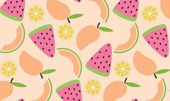 raccolta di frutta in illustrazioni in stile piatto disegnato a mano vettore