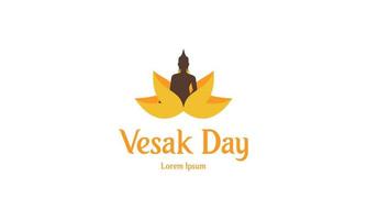 buon giorno vesak o design del logo buddha purnima vettore