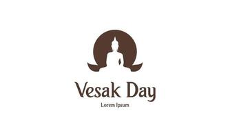 buon giorno vesak o design del logo buddha purnima vettore