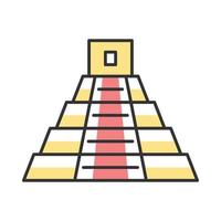 icona del colore della piramide messicana. teotihuacan. piramide maya. scale su. illustrazione vettoriale isolata