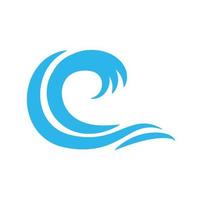 icona della linea dell'onda d'acqua blu nel mare vettore