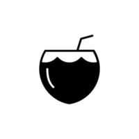 bevanda al cocco, succo di frutta icona linea continua illustrazione vettoriale modello logo. adatto a molti scopi.