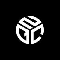 design del logo della lettera nqc su sfondo nero. nqc creative iniziali lettera logo concept. disegno della lettera nqc. vettore