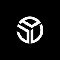 pju lettera logo design su sfondo nero. pju creative iniziali lettera logo concept. disegno della lettera pju. vettore
